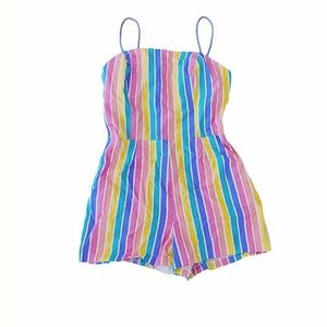 Vintage rainbow striped stripes romper jumpsuit playsuit